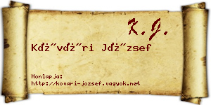 Kővári József névjegykártya